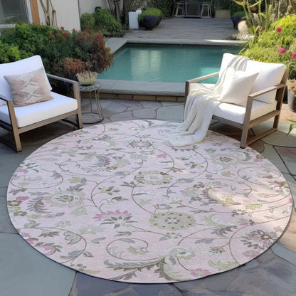 Aveline Pink Washable Indoor-Outdoor Rug-Outdoor Rugs-LOOMLAN Rugs-LOOMLAN