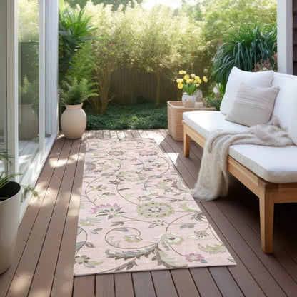 Aveline Pink Washable Indoor-Outdoor Rug-Outdoor Rugs-LOOMLAN Rugs-LOOMLAN