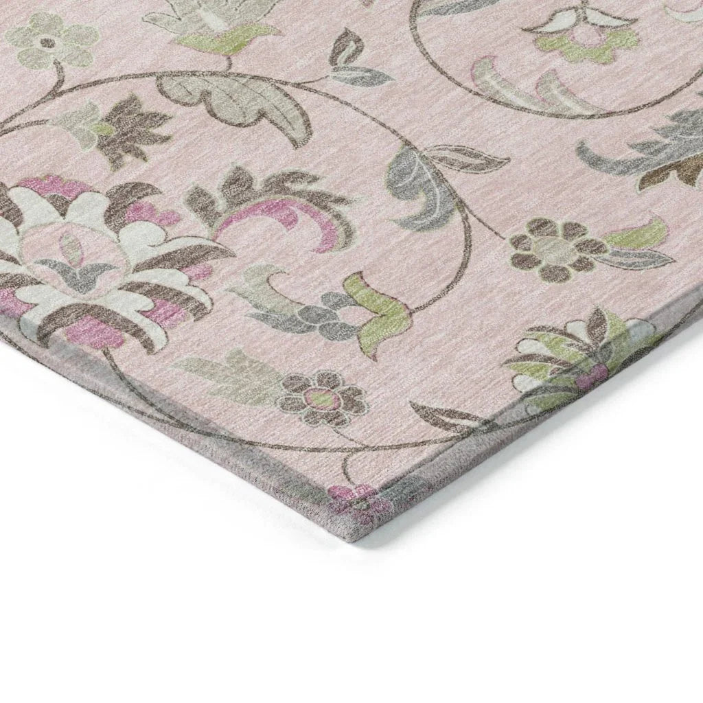 Aveline Pink Washable Indoor-Outdoor Rug-Outdoor Rugs-LOOMLAN Rugs-LOOMLAN