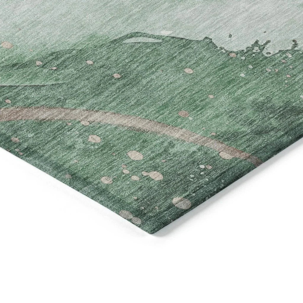 Avelora Green Washable Indoor - Outdoor Rug - LOOMLAN - LOOMLAN Rugs - Outdoor Rugs