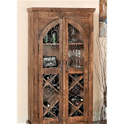 Avendor Arched Double Door Home Bar Cabinet-Home Bar Cabinets-LOOMLAN-LOOMLAN