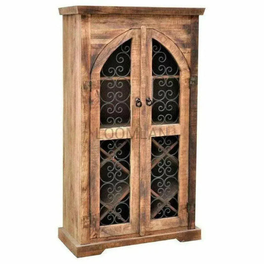 Avendor Arched Double Door Home Bar Cabinet-Home Bar Cabinets-LOOMLAN-LOOMLAN