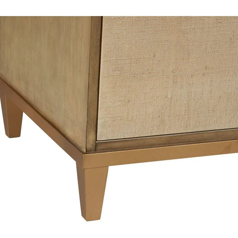 Avery Raffia Covered Brown Cabinet - LOOMLAN - Chelsea House - Accent Cabinets