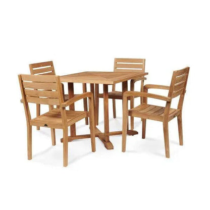 Avery Square Teak Outdoor Dining Table Umbrella Hole-Outdoor Dining Tables-HiTeak-LOOMLAN