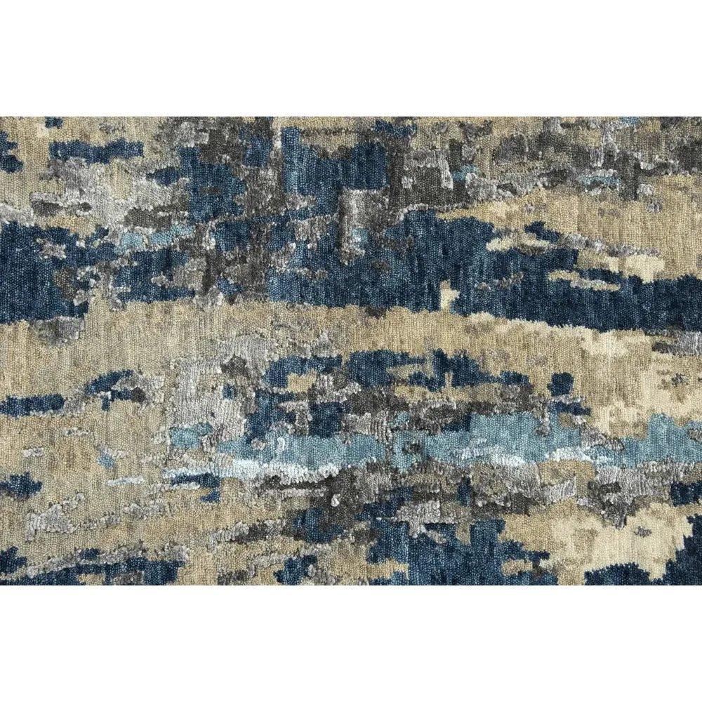 Avid Abstract Dark Blue Large Area Rugs For Living Room - LOOMLAN - LOOMLAN - Area Rugs