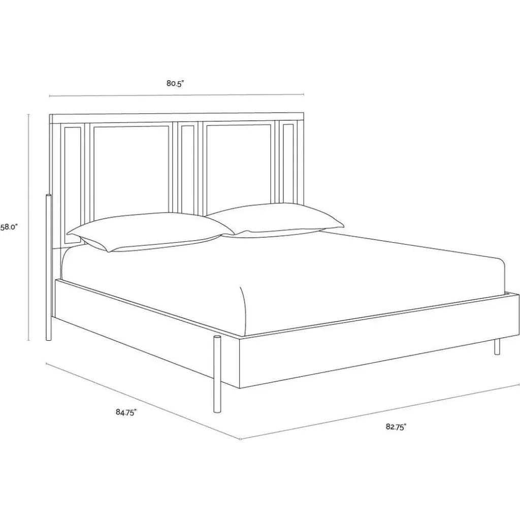 Avida Bed King Gold Black Natural Rattan - LOOMLAN - SUNPAN - Beds
