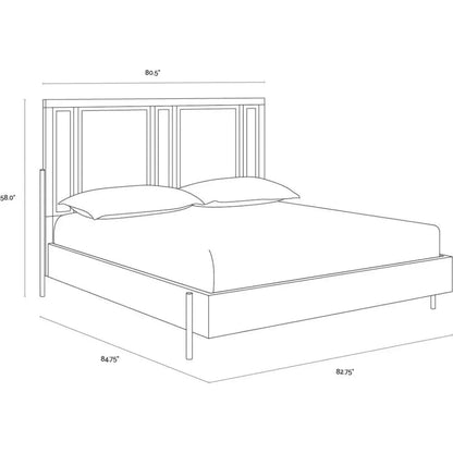 Avida Bed King Gold Black Natural Rattan - LOOMLAN - SUNPAN - Beds