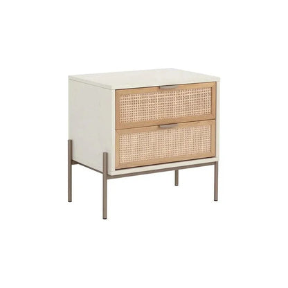 Avida Wooden Iron Nightstand - LOOMLAN - SUNPAN - Nightstands