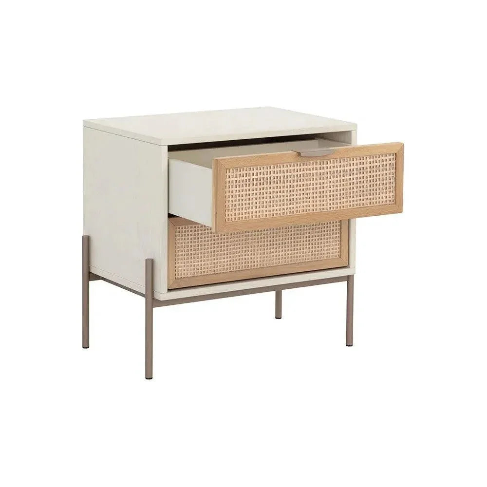 Avida Wooden Iron Nightstand - LOOMLAN - SUNPAN - Nightstands