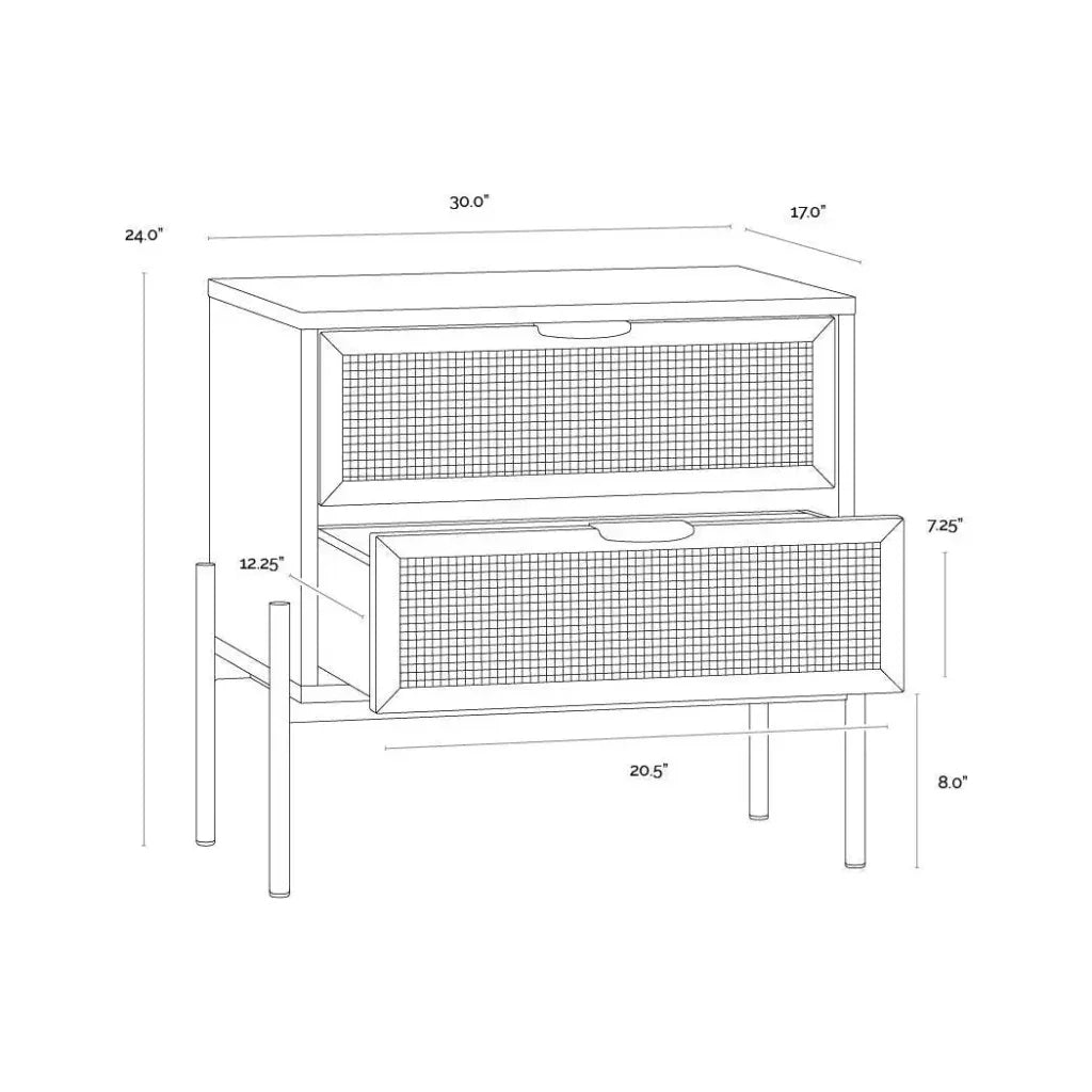 Avida Wooden Iron Nightstand - LOOMLAN - SUNPAN - Nightstands