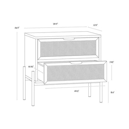 Avida Wooden Iron Nightstand - LOOMLAN - SUNPAN - Nightstands