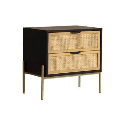 Avida Wooden Iron Nightstand - LOOMLAN - SUNPAN - Nightstands