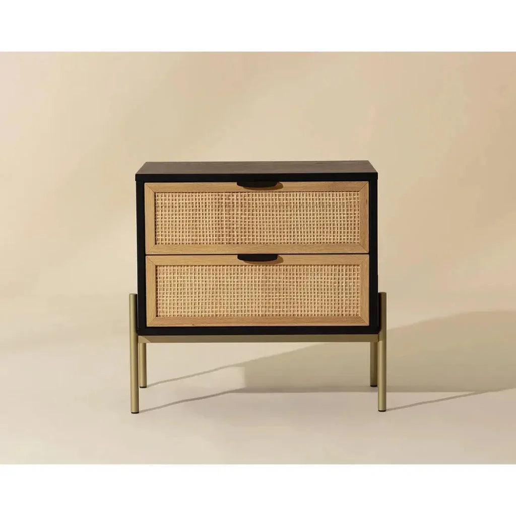 Avida Wooden Iron Nightstand - LOOMLAN - SUNPAN - Nightstands