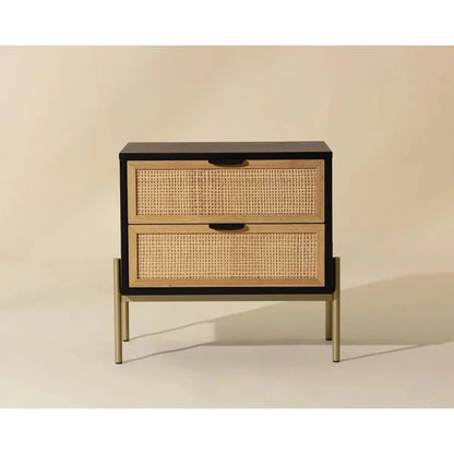 Avida Wooden Iron Nightstand - LOOMLAN - SUNPAN - Nightstands