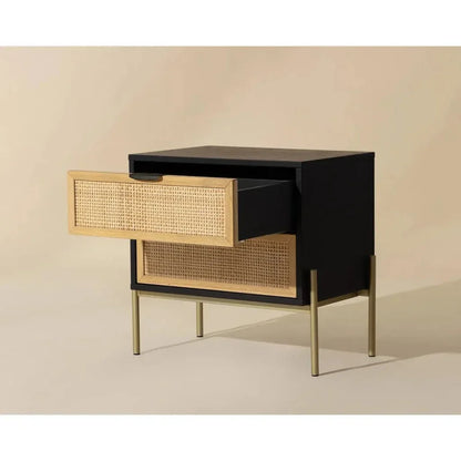 Avida Wooden Iron Nightstand - LOOMLAN - SUNPAN - Nightstands