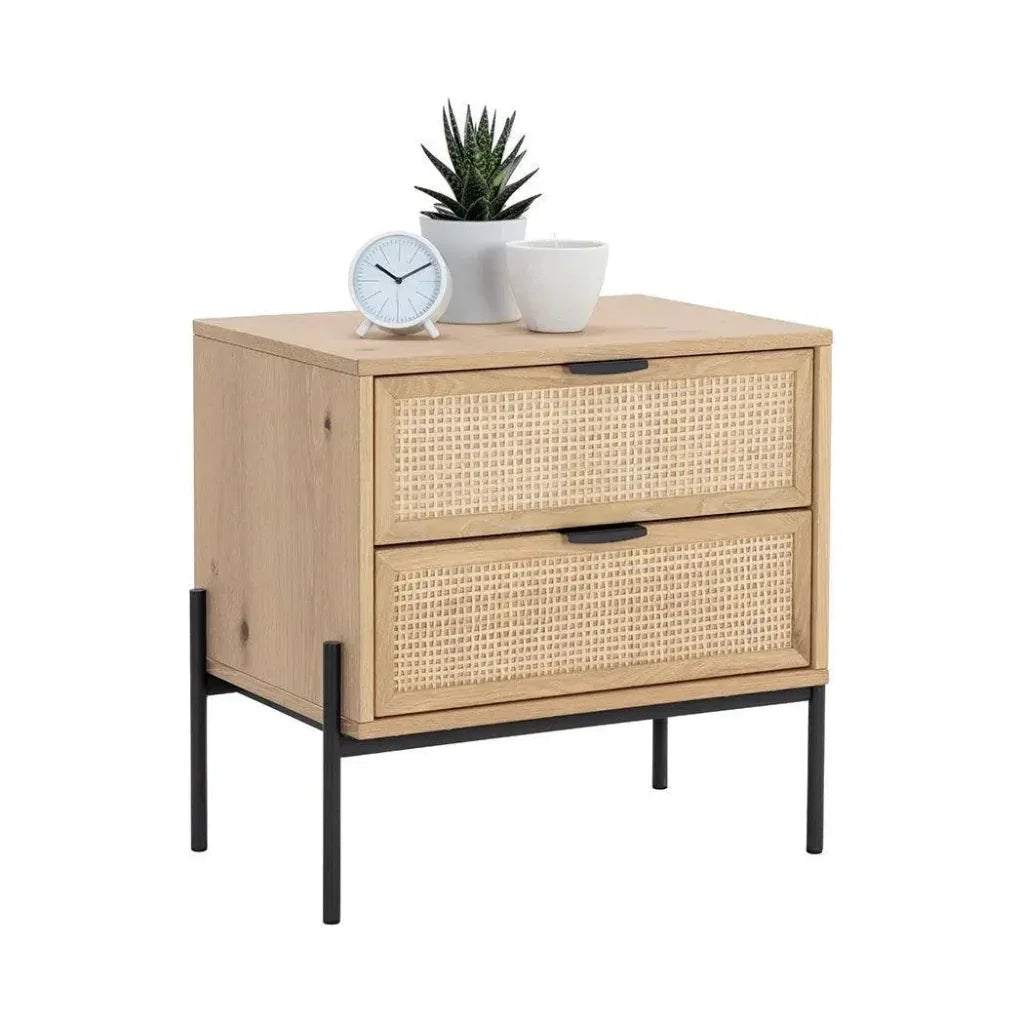 Avida Wooden Iron Nightstand - LOOMLAN - SUNPAN - Nightstands