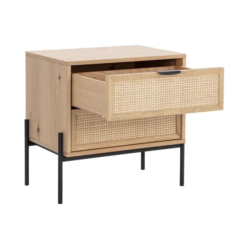 Avida Wooden Iron Nightstand - LOOMLAN - SUNPAN - Nightstands