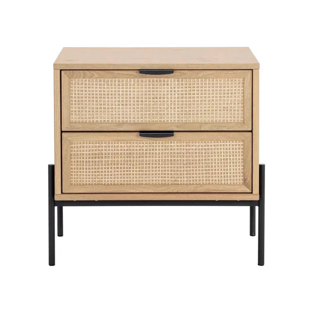 Avida Wooden Iron Nightstand - LOOMLAN - SUNPAN - Nightstands