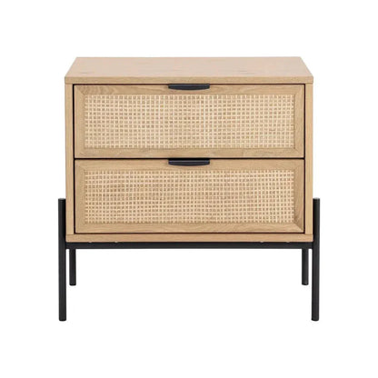 Avida Wooden Iron Nightstand - LOOMLAN - SUNPAN - Nightstands