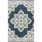 Avit Central Medallion Dark Blue Large Area Rugs - LOOMLAN - LOOMLAN - Area Rugs