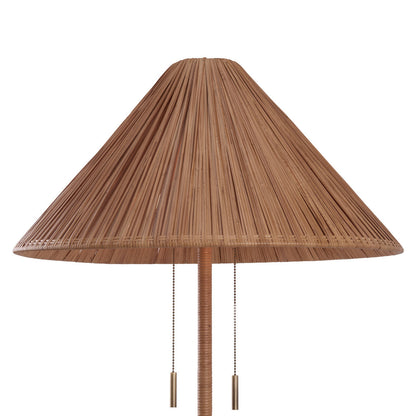 Avondale Handcrafted Rattan Floor Lamp-Floor Lamps-Wildwood-LOOMLAN