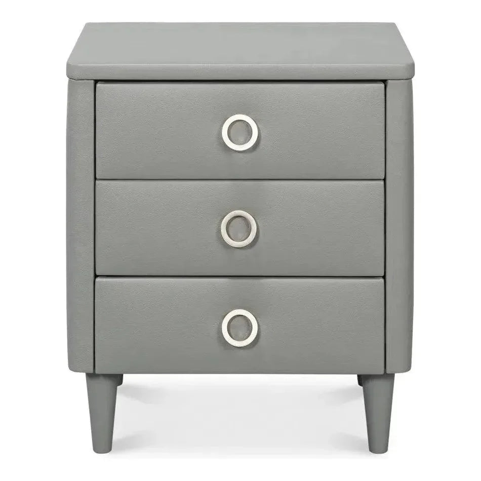 Avvolto Mdf Grey 3 Drawer Night Stand - LOOMLAN - Nightstands