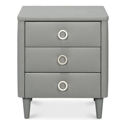 Avvolto Mdf Grey 3 Drawer Night Stand - LOOMLAN - Nightstands