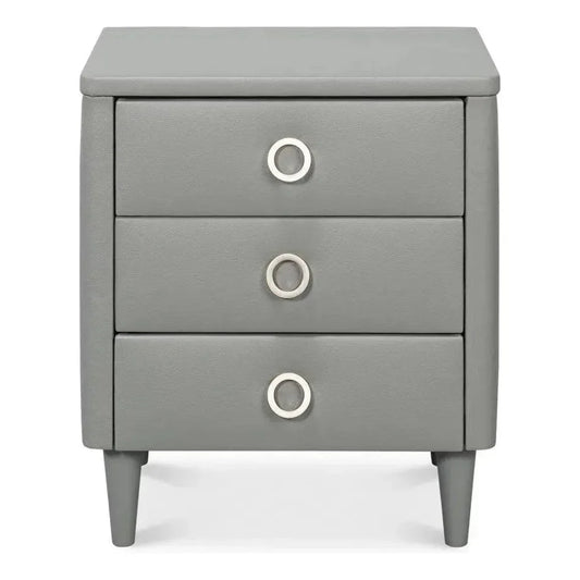 Avvolto Mdf Grey 3 Drawer Night Stand - LOOMLAN - Nightstands