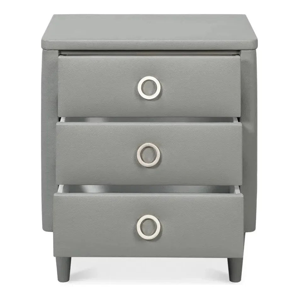 Avvolto Mdf Grey 3 Drawer Night Stand - LOOMLAN - Nightstands