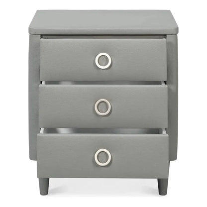 Avvolto Mdf Grey 3 Drawer Night Stand - LOOMLAN - Nightstands