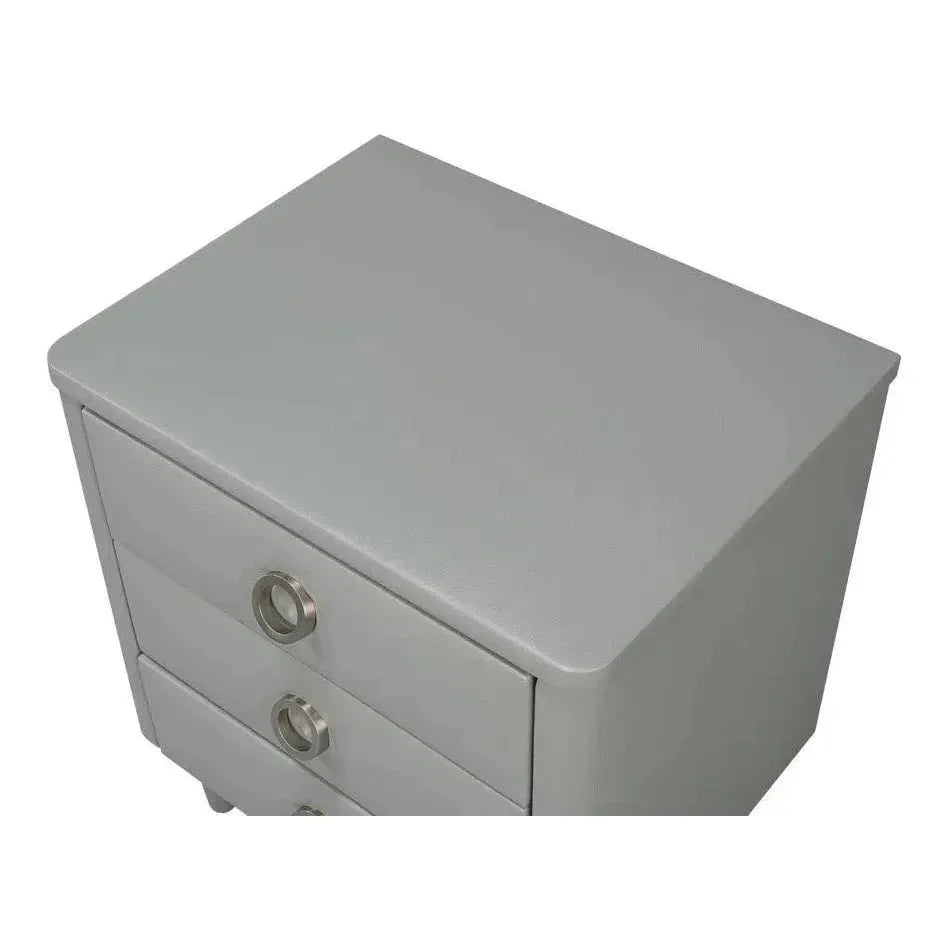 Avvolto Mdf Grey 3 Drawer Night Stand - LOOMLAN - Nightstands