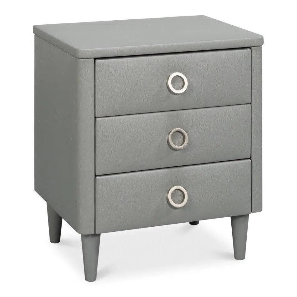 Avvolto Mdf Grey 3 Drawer Night Stand - LOOMLAN - Nightstands