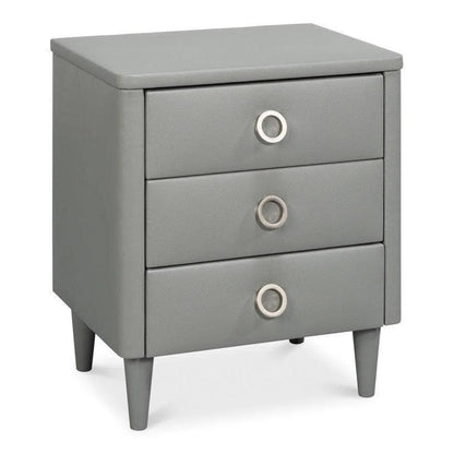 Avvolto Mdf Grey 3 Drawer Night Stand - LOOMLAN - Nightstands