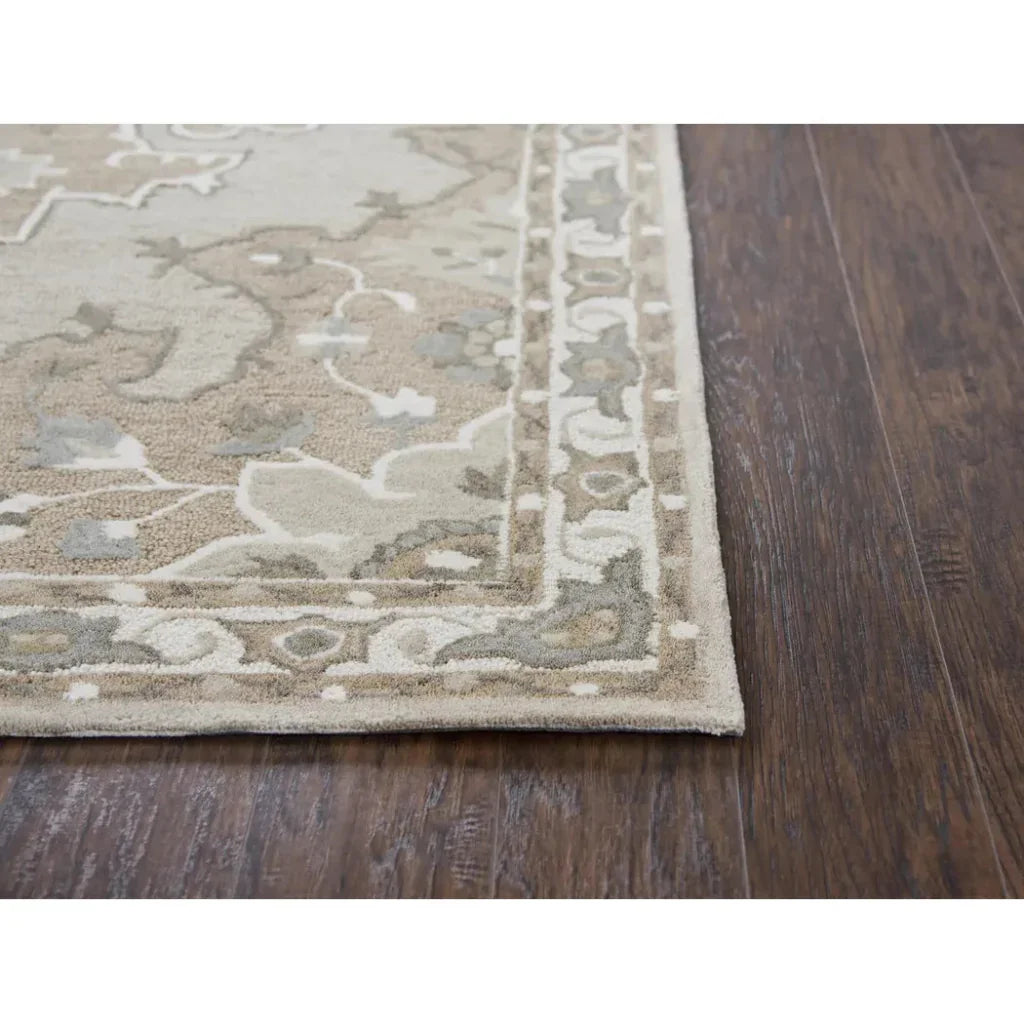 Awad Central Medallion Tan Large Area Rugs - LOOMLAN - LOOMLAN - Area Rugs