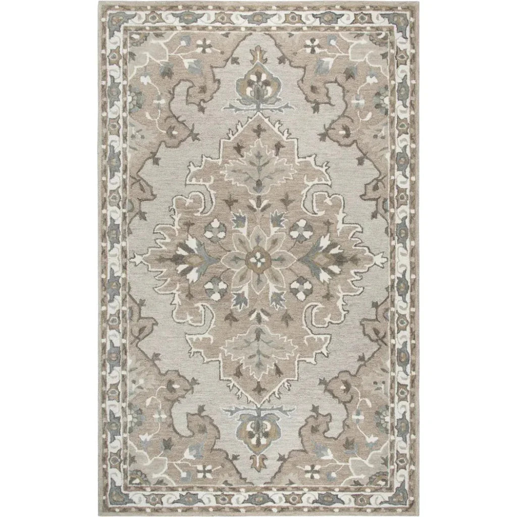 Awad Central Medallion Tan Large Area Rugs - LOOMLAN - LOOMLAN - Area Rugs
