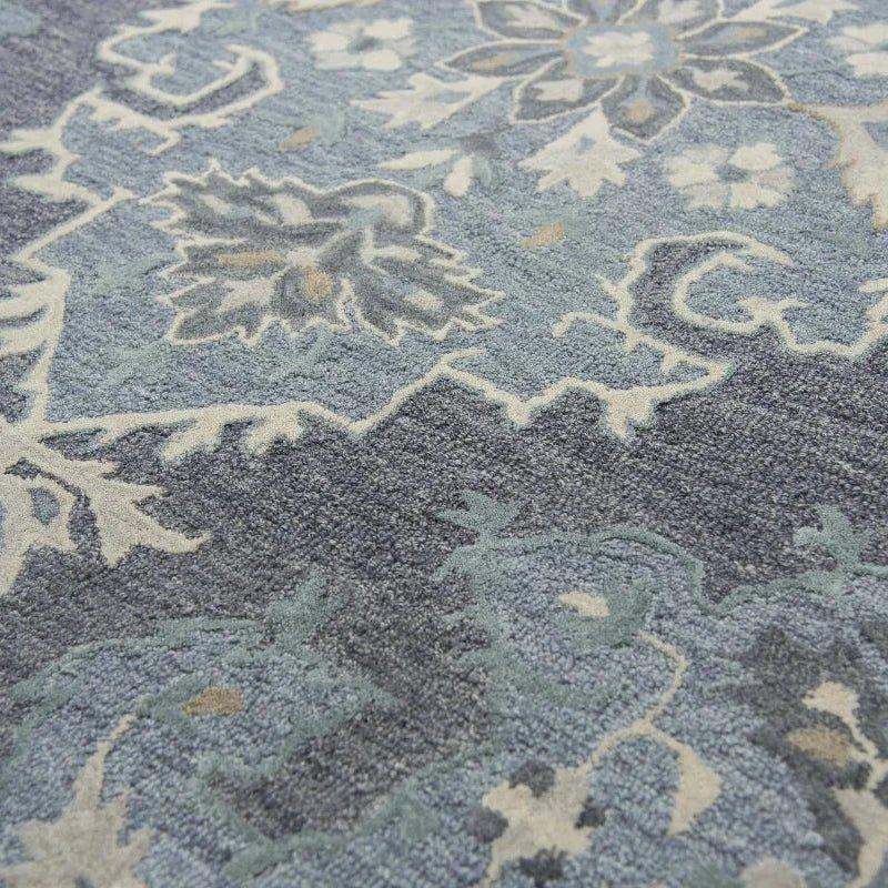 Awat Central Medallion Dark Gray Large Area Rugs - LOOMLAN - LOOMLAN - Area Rugs