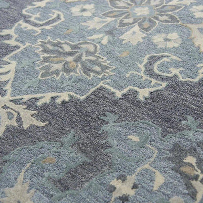 Awat Central Medallion Dark Gray Large Area Rugs - LOOMLAN - LOOMLAN - Area Rugs