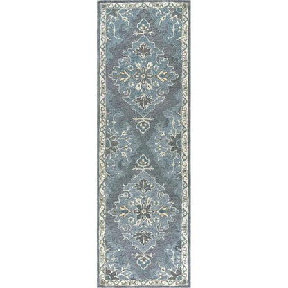 Awat Central Medallion Dark Gray Large Area Rugs - LOOMLAN - LOOMLAN - Area Rugs