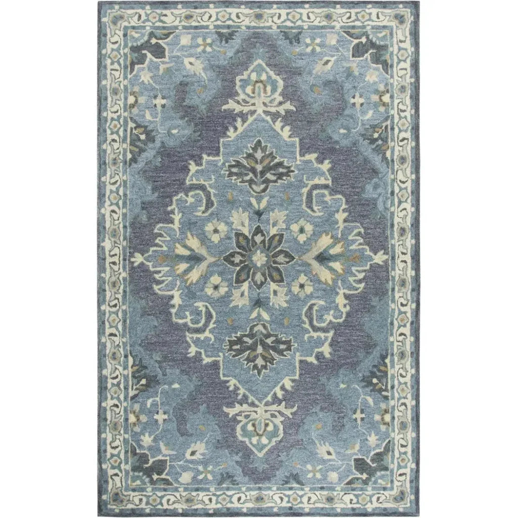 Awat Central Medallion Dark Gray Large Area Rugs - LOOMLAN - LOOMLAN - Area Rugs