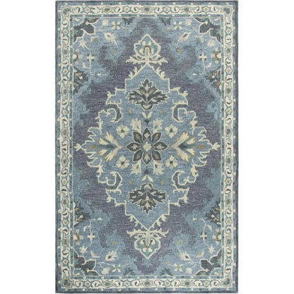 Awat Central Medallion Dark Gray Large Area Rugs - LOOMLAN - LOOMLAN - Area Rugs