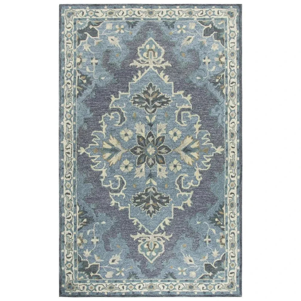 Awat Central Medallion Dark Gray Large Area Rugs - LOOMLAN - LOOMLAN - Area Rugs