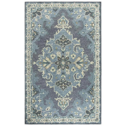 Awat Central Medallion Dark Gray Large Area Rugs - LOOMLAN - LOOMLAN - Area Rugs