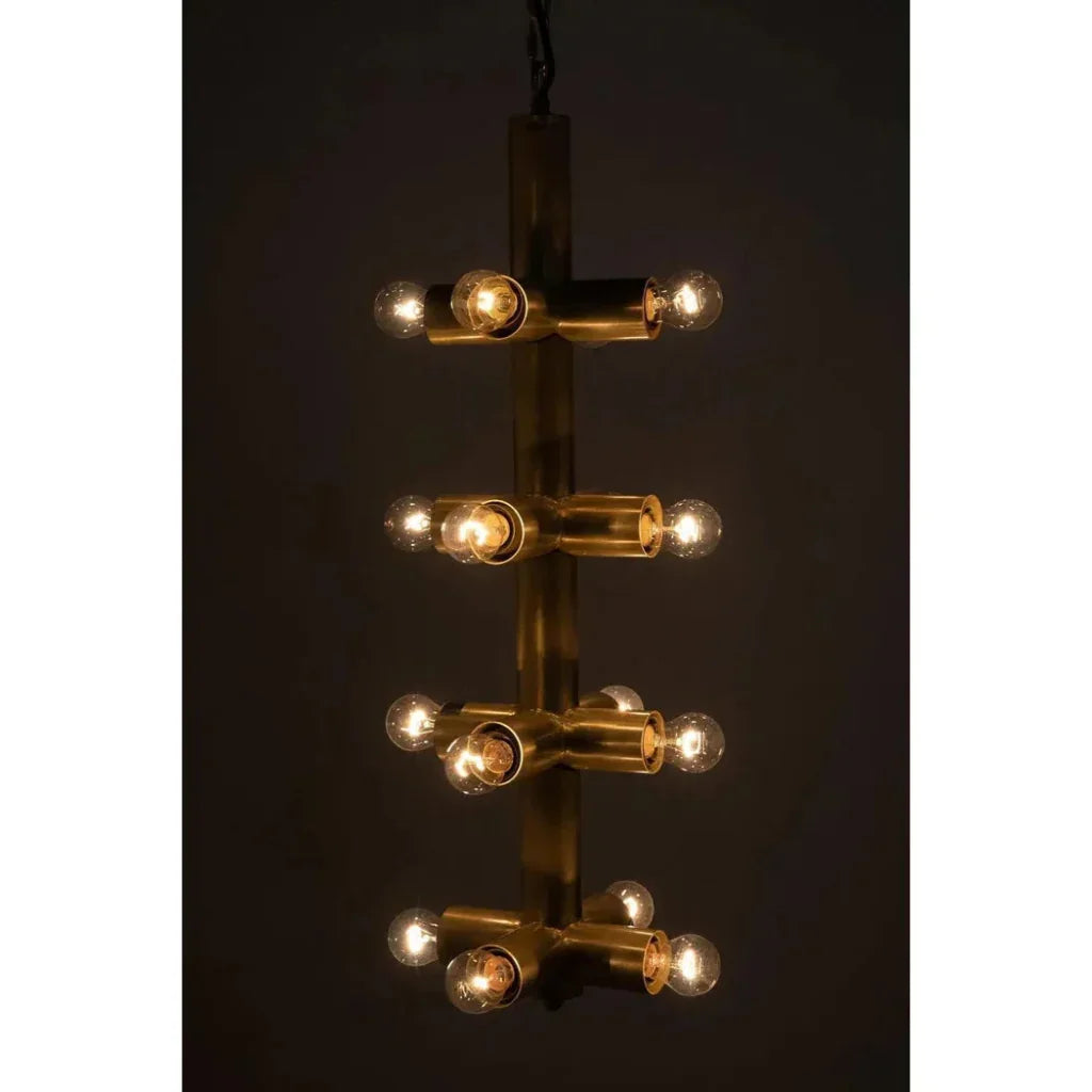 Axe Metal Chandelier With Brass Finish - LOOMLAN - Noir - Chandeliers