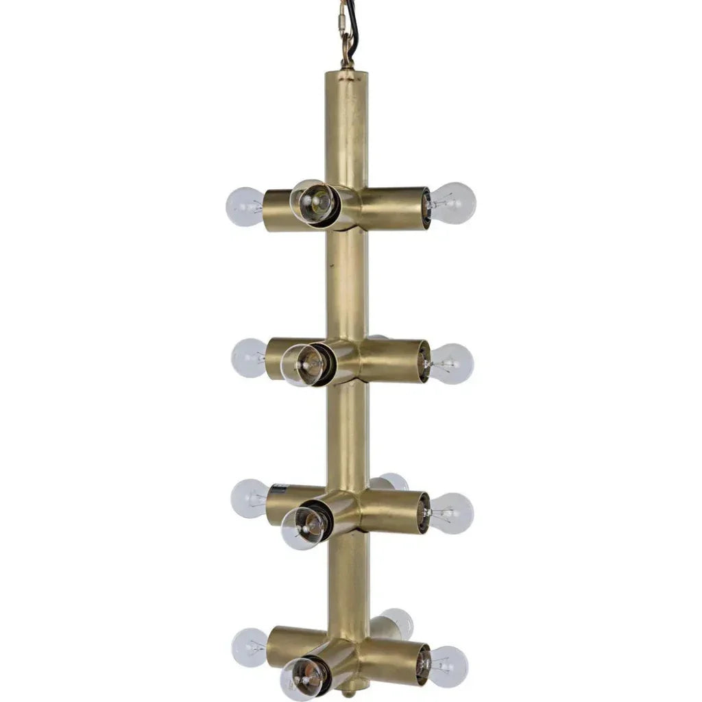 Axe Metal Chandelier With Brass Finish - LOOMLAN - Noir - Chandeliers