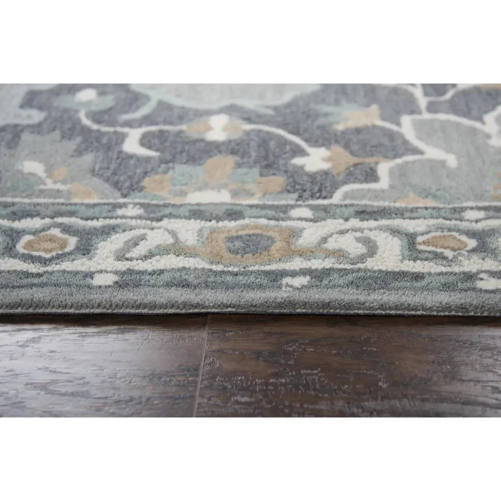 Axel Central Medallion Gray Large Area Rugs - LOOMLAN - LOOMLAN - Area Rugs
