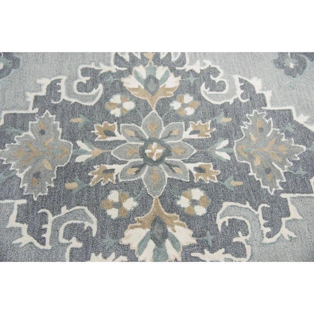 Axel Central Medallion Gray Large Area Rugs - LOOMLAN - LOOMLAN - Area Rugs
