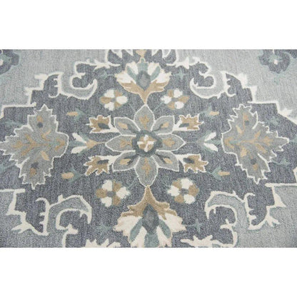 Axel Central Medallion Gray Large Area Rugs - LOOMLAN - LOOMLAN - Area Rugs