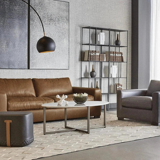 Axio Leather Rectangular Ottoman - LOOMLAN - SUNPAN - Ottomans