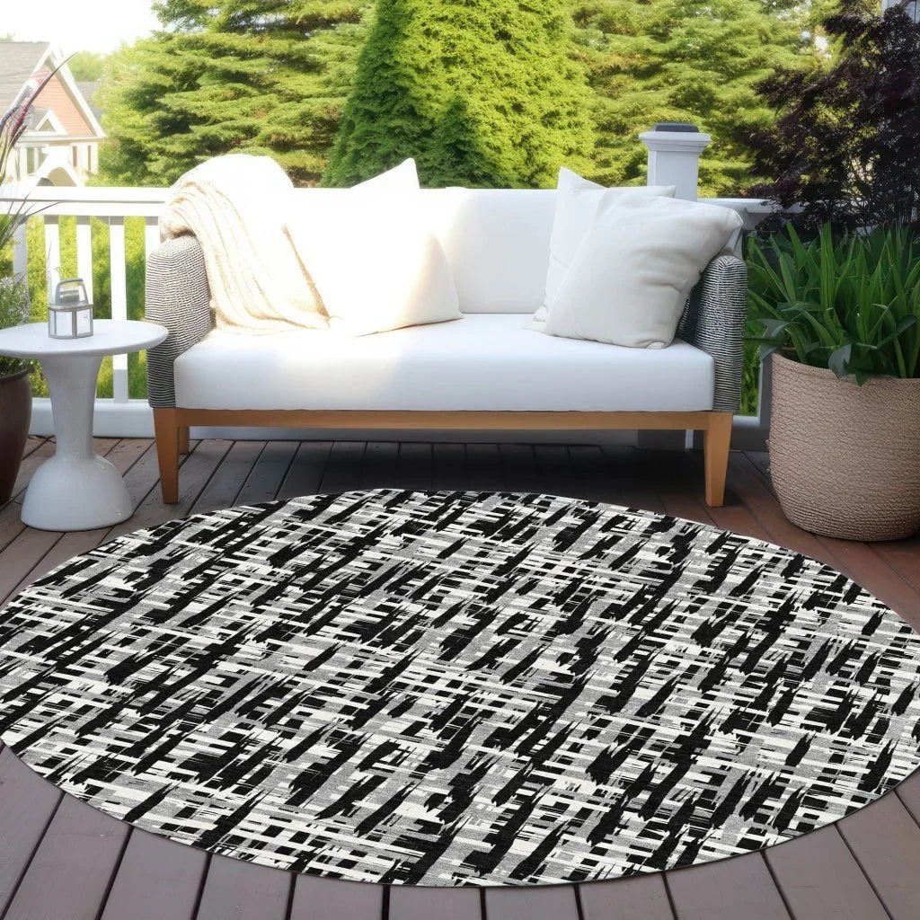 Ayani Black Washable Indoor-Outdoor Rug-Outdoor Rugs-LOOMLAN Rugs-LOOMLAN