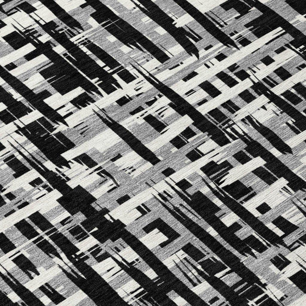 Ayani Black Washable Indoor-Outdoor Rug-Outdoor Rugs-LOOMLAN Rugs-LOOMLAN